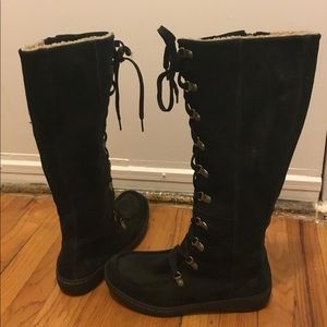 Timberland tall black suede winter boots